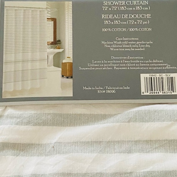 Sanctuary Striped Shower Curtain - 72”x72”, BNIB - Picture 2 of 2